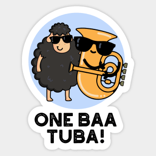 One Baa Tuba Funny Music Sheep Pun Sticker